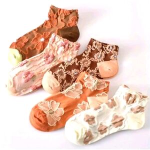 Ladies socks (5 pairs) flower design New